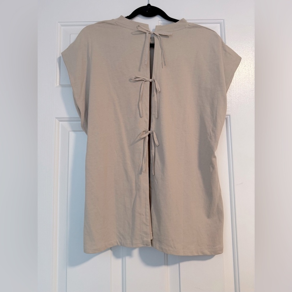 Zara - Women's Top in Sand (w/ back ties)
